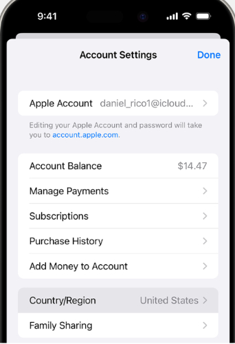 Change the App Store Region