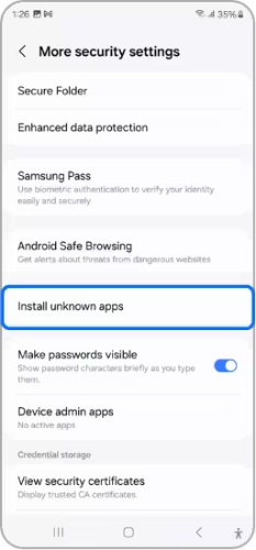 Install Unknown Apps