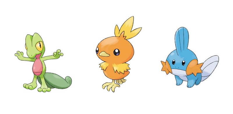 Hoenn starter Pokémon lineup