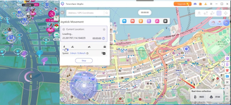 iAnyGo showing pokemon go stats