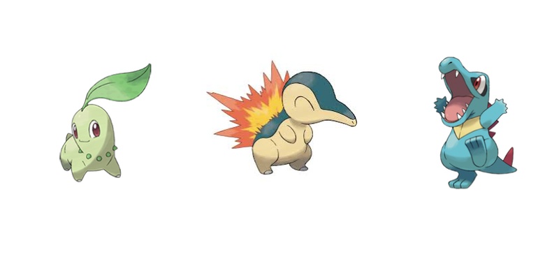 Johto starter Pokémon lineup