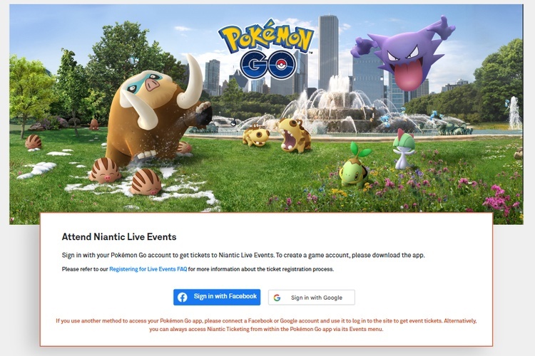 Log in with Pokémon GO account