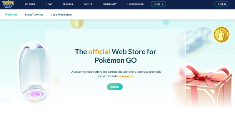 Pokémon GO official web store
