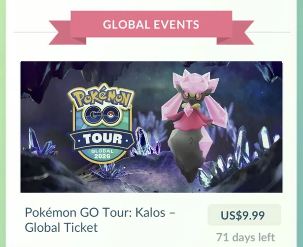 Pokémon GO Tour Kalos ticket selection