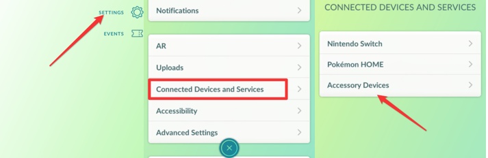 setting accessory devices from setting