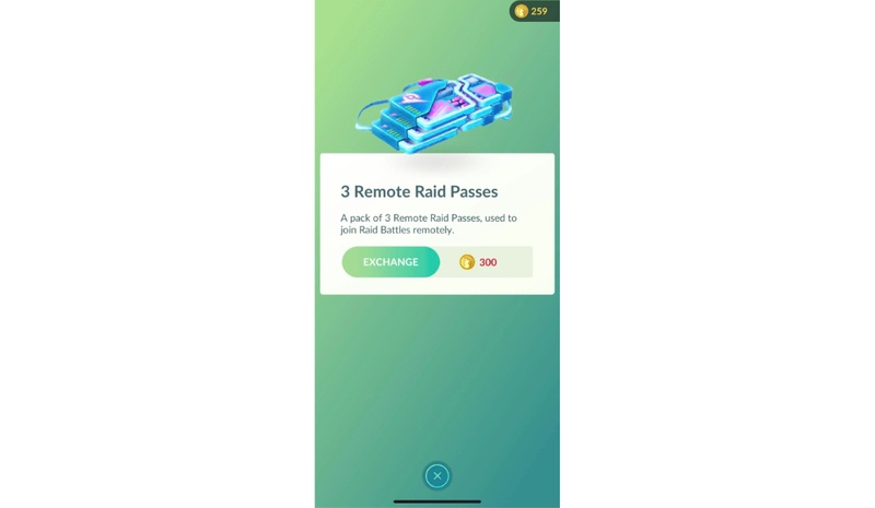 Showing the remote raid passes buying screen