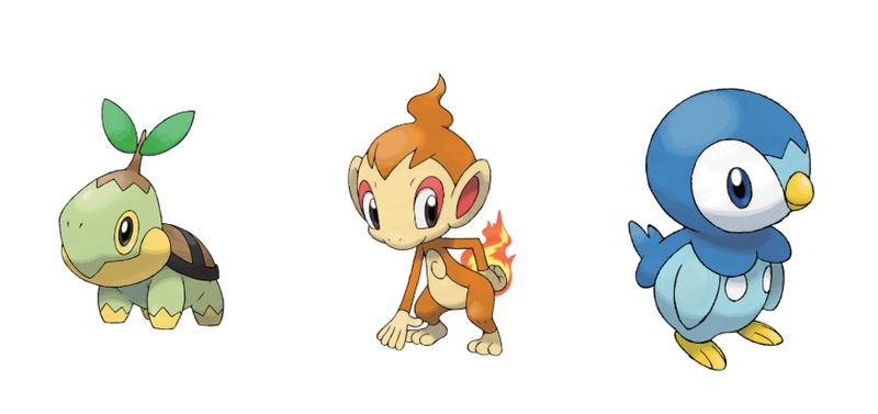 Sinnoh starter Pokemon trio