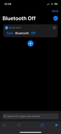 Bluetooth toggle off and on