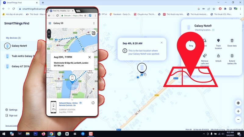Choose Find My location device