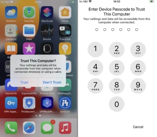 توصيل iPhone بالكمبيوتر عبر USB