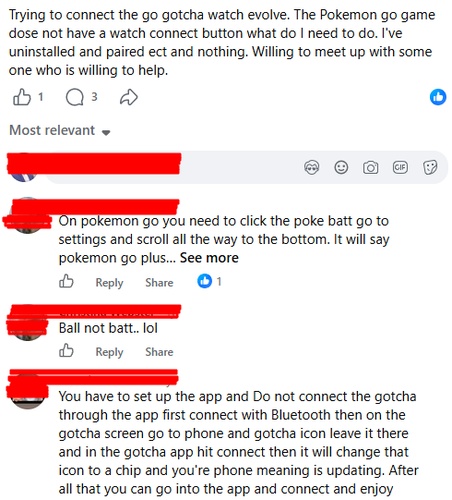 Connecting Go-tcha menu names vary