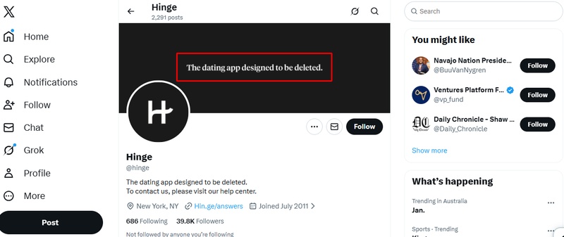 Hinge يؤكد على المطابقة القائمة على الموقع
