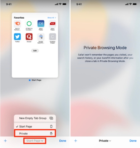 Open Safari and tap the Tabs icon