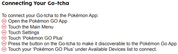 Pair Go-tcha with Pokémon GO device
