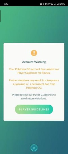 Pokémon GO thirty-day account ban