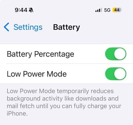 Turning off Low Power Mode