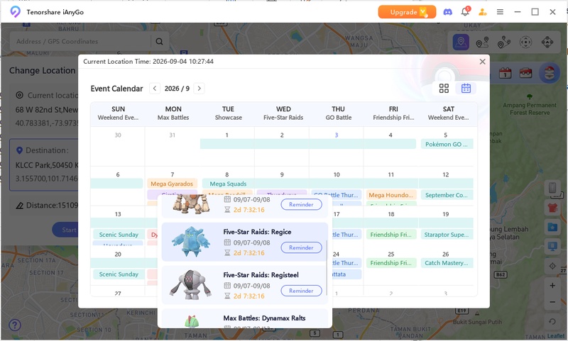 Click event to see schedule
