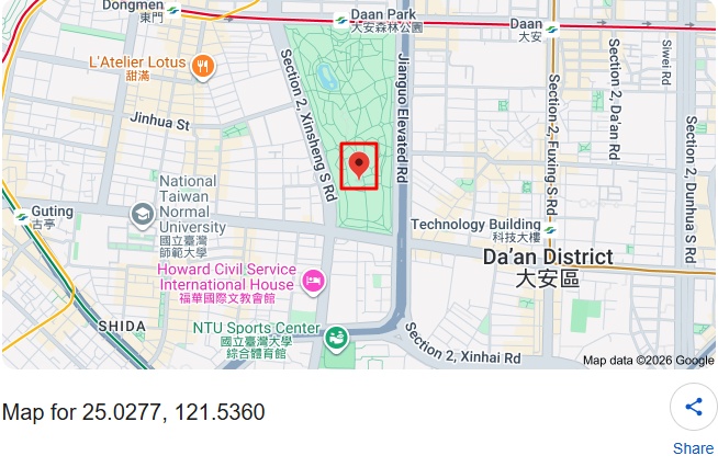 Copenhagen coordinates on map