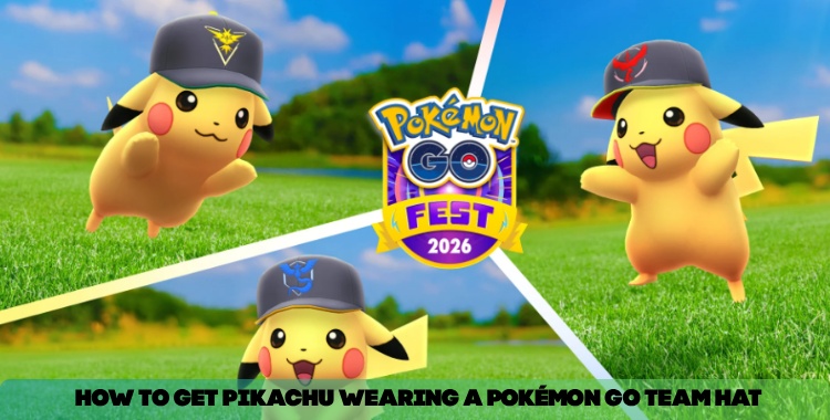 Pikachu wearing team hats in GO Fest