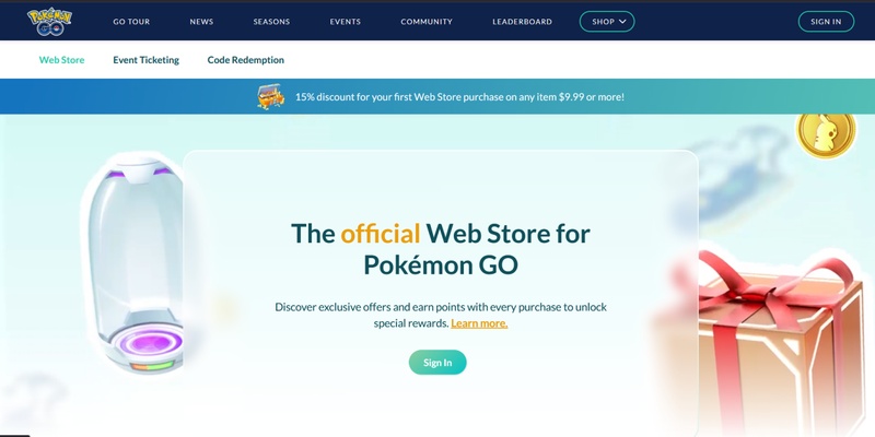 Pokémon GO Web Store Login Schritte
