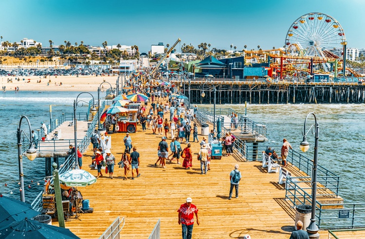 Santa Monica Pier at sunset