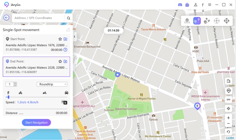 Select destination on Kalos map