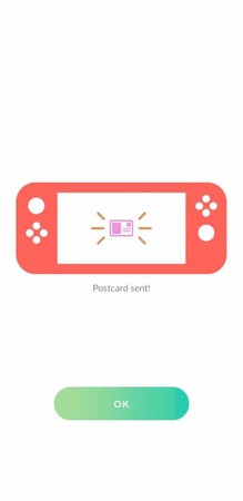 將明信片寄送到已連結的 Nintendo Switch