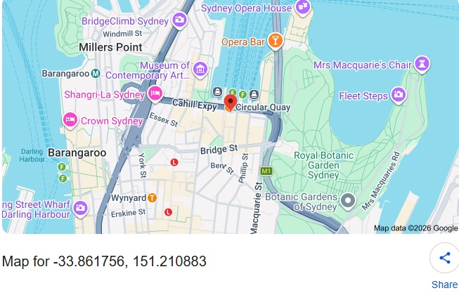 Sydney Opera House location