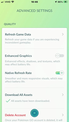 Tap Refresh Game Data
