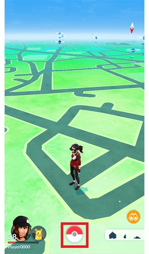 Tapping the Poké Ball icon