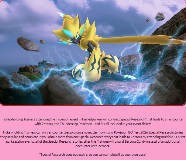 Ticket required for Zeraora research
