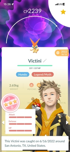 Victini encounter at rank 50