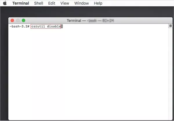 Befehl csrutil disable