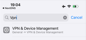 開啟 NextDNS VPN 設定