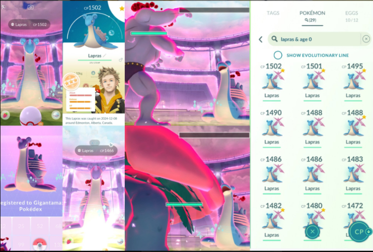 Gigantamax Lapras fight events