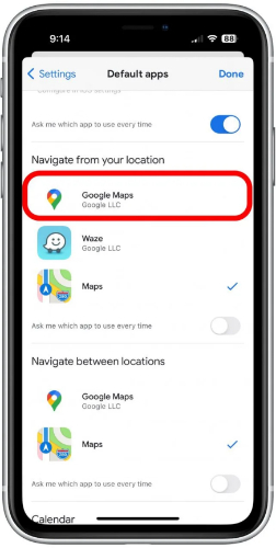 Default Location on iPhone