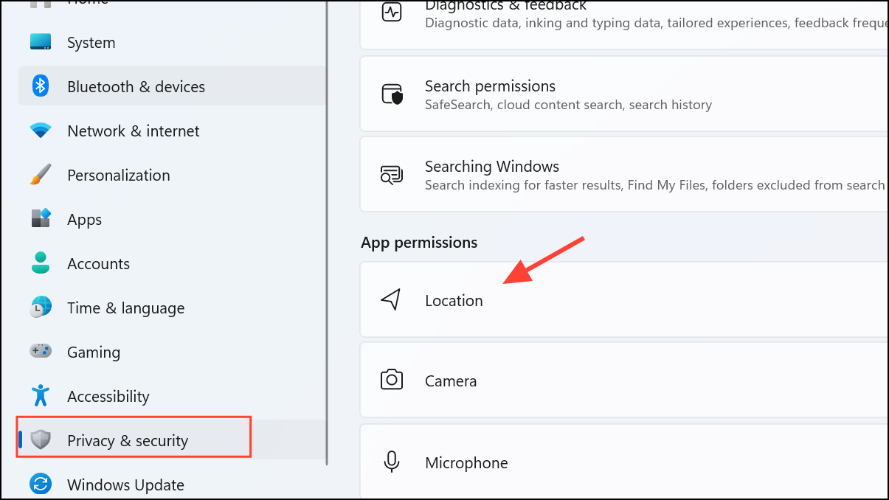 Privacy and security location