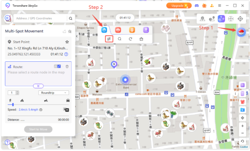 turn on iAnyGo Pokémon GO Map
