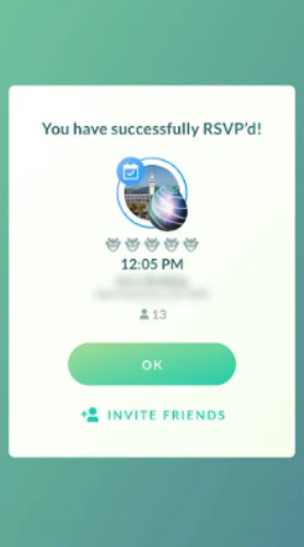 Pokemon GO RSVP Planner successful set