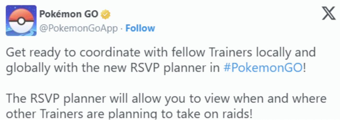 Pokemon GO  RSVP Planner Twitter